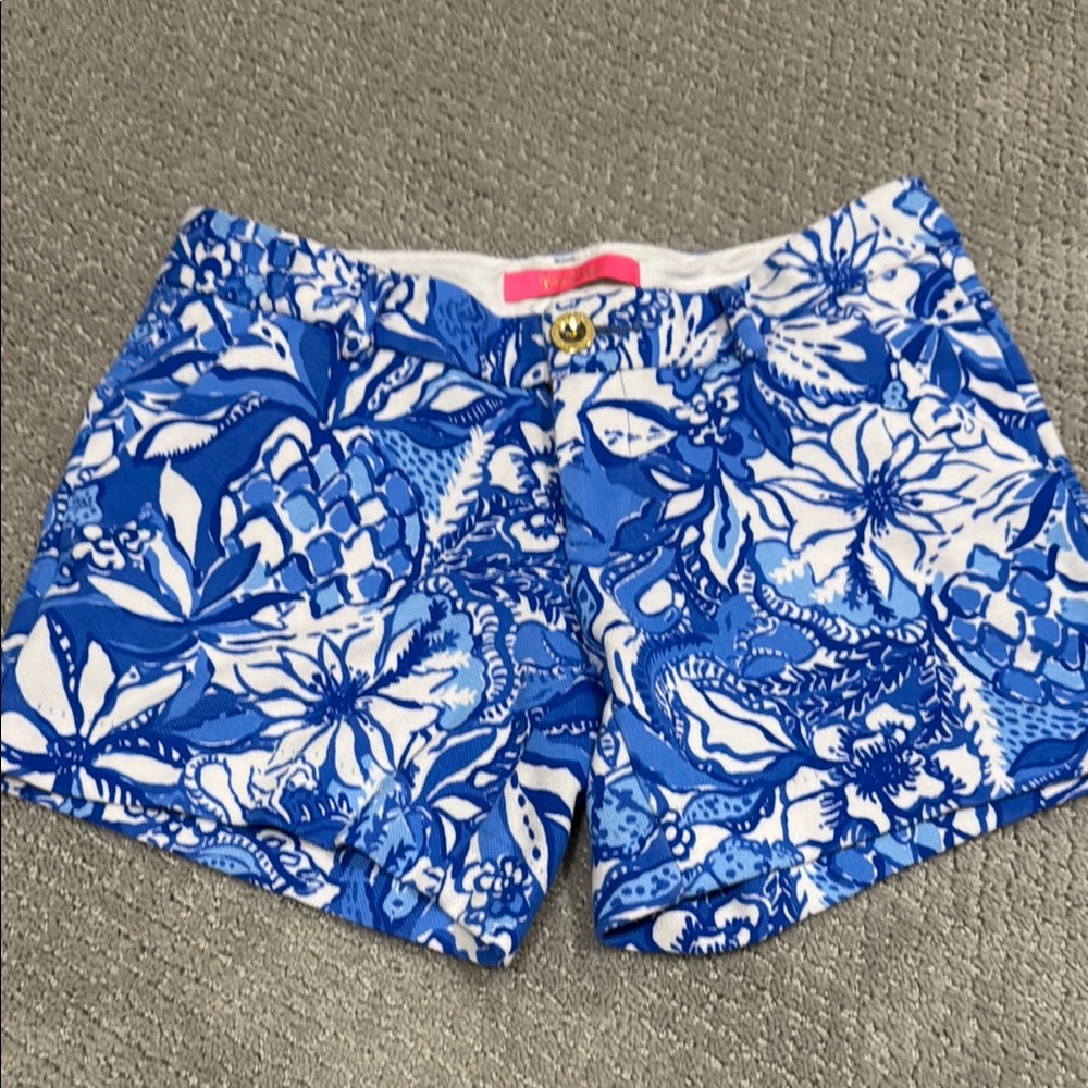 Lilly Pulitzer Blue and White Bermuda Shorts